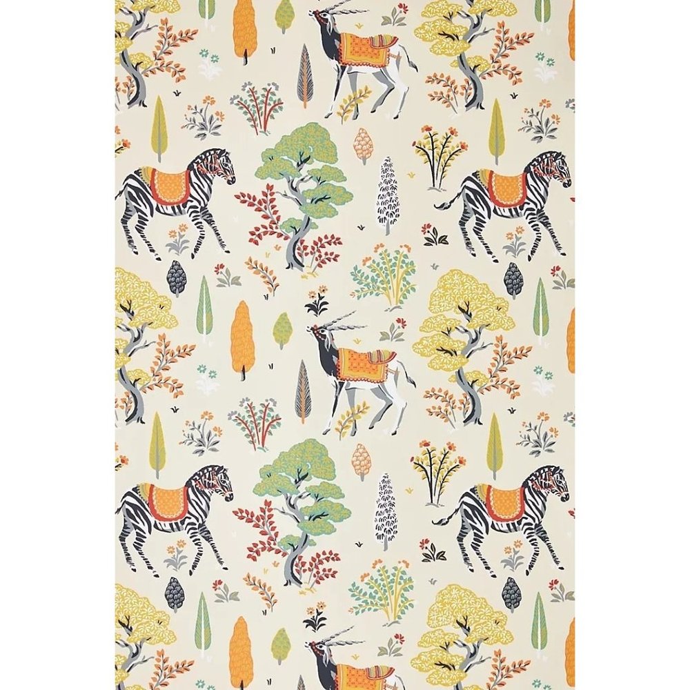 Anthropologie Printfresh Antelope Garden Wallpaperin Ivory Single Roll